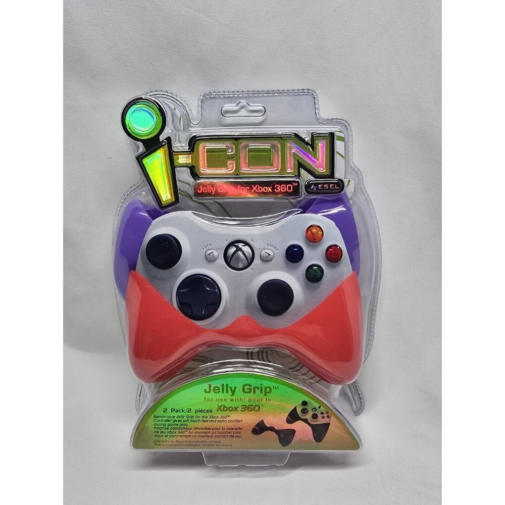 i-Con Jelly Grip Covers For Xbox 360 Video Game Controller 2 Pack Red & Purple